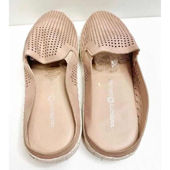 Harmony Balance Sashay Mules Size 8 Beige Perforated Slip On Shoes - Picture 5 of 7